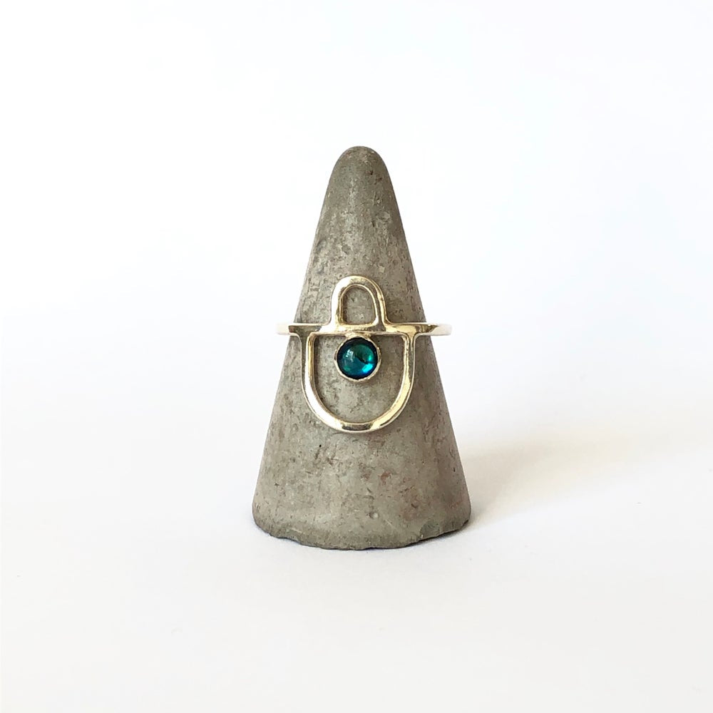 Temple Ring with New Zealand Paua Shell